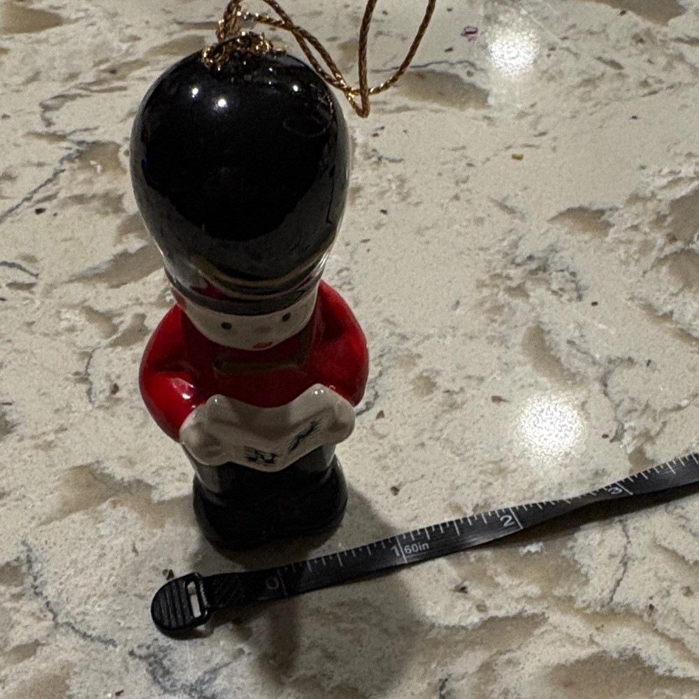 Ceramic Soldier Ornament - Red and Black 1986